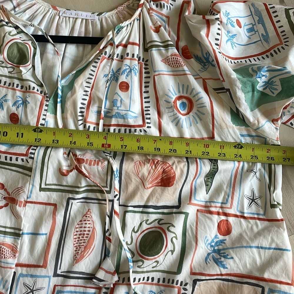 Karlie capri coast novelty print seashell palm tree lobster  mini dress - Picture 11 of 12